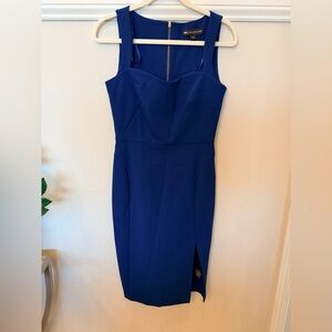 JILL Jill Stuart Sleeveless Royal Blue Midi Sheath Dress